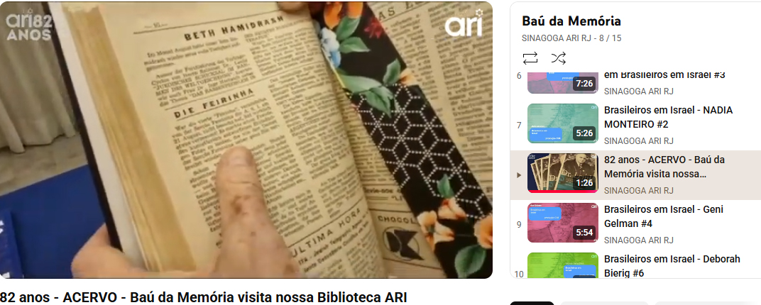 Baú da memória, playlist de vídeos no Youtube